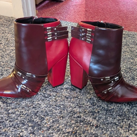 AMAZING L.A.M.B. LAMB GWEN STEFANI RED HIGH HEELED BOOTS WOMEN'S SIZE 6 - Picture 3 of 8